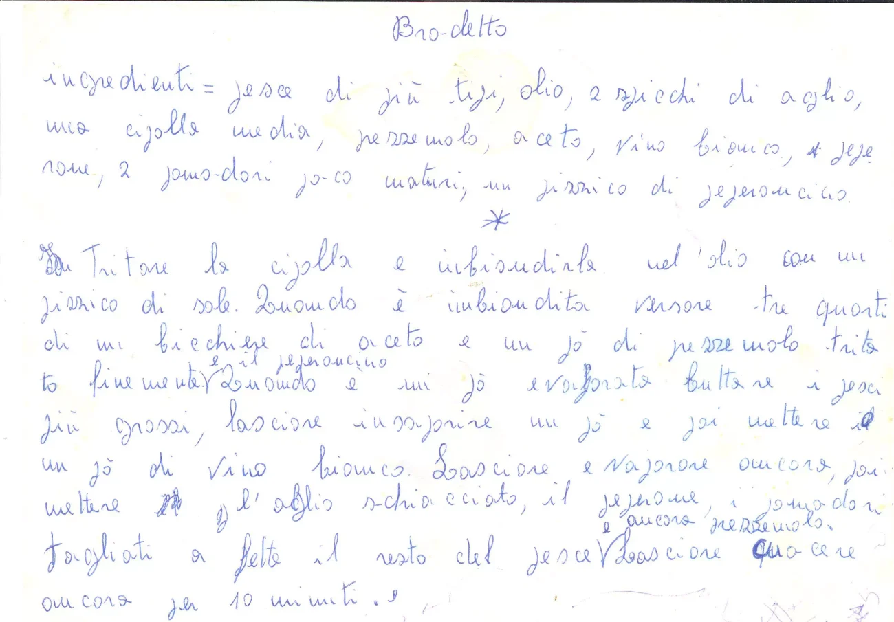 Il brodetto di pesce alla sambenedettese: una ricetta, una storia, un ricordo 2 Ricetta del brodetto di pesce alla sambenedettese di fattò
